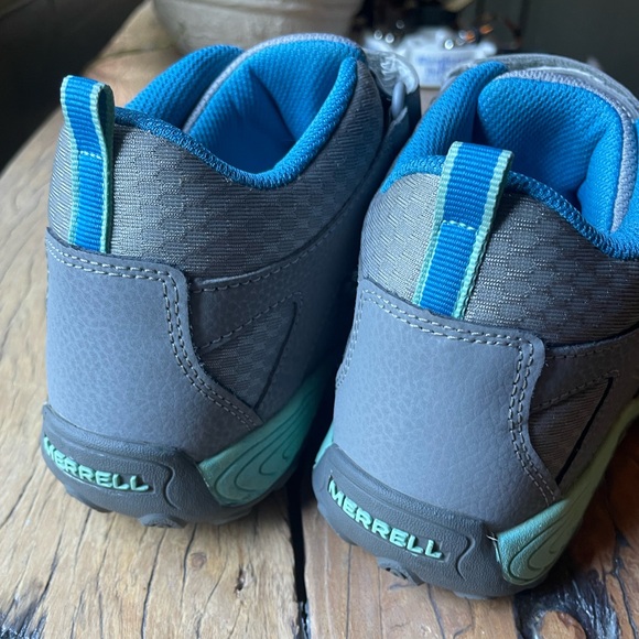 Merrell Kids Boots Velcro Closure Size 4M Blue Grey - Picture 7 of 11